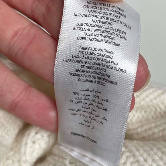 Equipment | Nigel Ivory Button Sweater Wool Cashmere Small - Picture 3 of 7